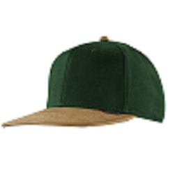 6 Panel design, brushed cotton crown, PU leather look flat peak, snap back closure