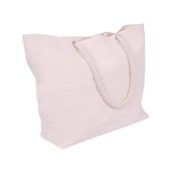 280g Natural cotton fabric, cotton rope handles, inner pocket with zip closure