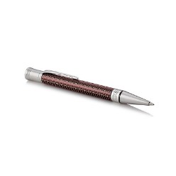 P/Burgundy Chevron Chrome Trim - Ballpoint Pen - Medium Nib - Black Ink