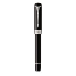 Black Chrome Trim - Fountain Pen - Medium Nib - Black Ink