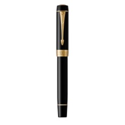Black Gold Trim - Fountain Pen - Medium Nib - Black Ink