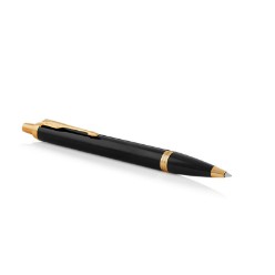 B/Lacquer Gold Trim - Ballpoint Pen - Medium Nib - Blue Ink