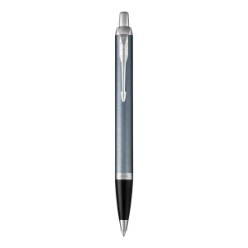 LB Grey Chrome Trim - Ballpoint Pen - Medium Nib - Blue Ink