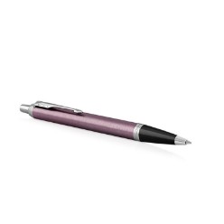 Purple Chrome Trim - Ballpoint Pen - Medium Nib - Blue Ink