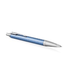 Blue Chrome Trim - Ballpoint Pen - Medium Nib - Blue Ink