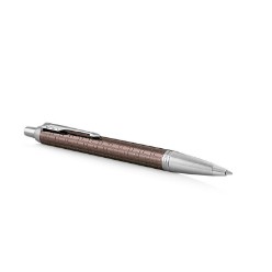 Brown Chrome Trim - Ballpoint Pen - Medium Nib - Blue Ink