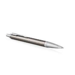 D/E Chiselled Chrome Trim - Ballpoint Pen - Medium Nib - Blue Ink