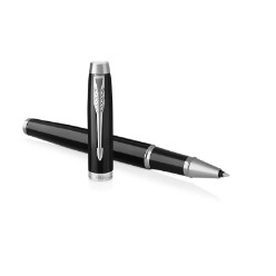 B/Lacquer Chrome Trim - Rollerball Pen - Fine Nib - Black Ink