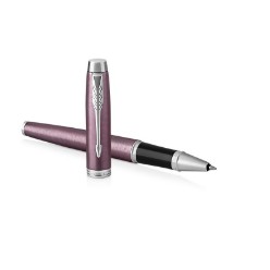 Purple Chrome Trim - Rollerball Pen - Fine Nib - Black Ink