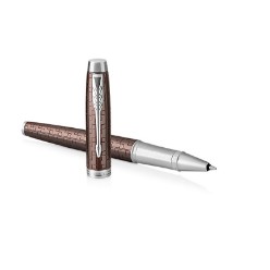 Brown Chrome Trim - Rollerball Pen - Fine Nib - Black Ink