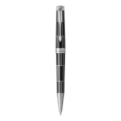 Black Chrome Trim - Ballpoint Pen - Medium Nib - Black Ink