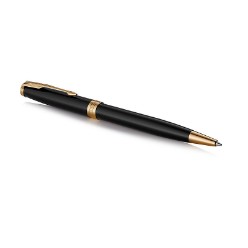 Blk Gold Trim - Ballpoint Pen - Medium Nib - Black Ink