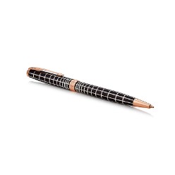 B/Pink Gold Trim - Ballpoint Pen - Medium Nib - Black Ink