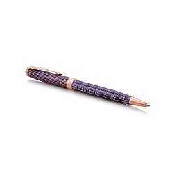 Parker Sonnet Ballpoint Pen-Chiselled Silver Purple PGT
