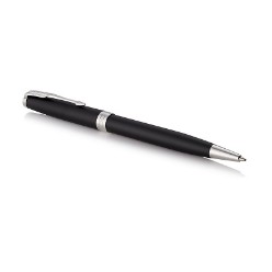 Black Chrome Trim - Ballpoint Pen - Medium Nib - Black Ink