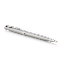 Steel Chrome Trim - Ballpoint Pen - Medium Nib - Black Ink
