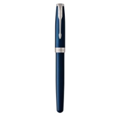 Blu Chrome Trim - Fountain Pen - Medium S/S Nib - Black Ink