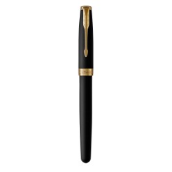 Black Gold Trim - Fountain Pen - Medium Nib - Black Ink
