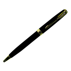 Parker Sonnet Matt Black Gold Trim BALLPEN Med Nib-Blk Ink and Free Red Notebook