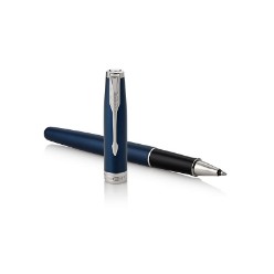 Blu Chrome Trim - Rollerball Pen - Fine Nib - Black Ink