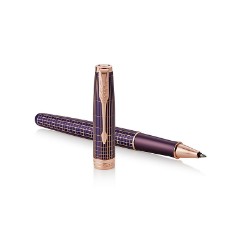 Parker Sonnet Rollerball Pen-Chiselled Silver Purple PGT