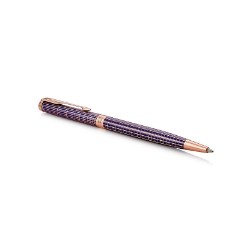 Parker Sonnet Slim Ballpoint Pen-Chiselled Silver Purple PGT