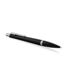 Black Chrome Trim - Ballpoint Pen - Medium Nib - Blue Ink
