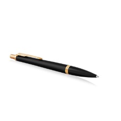 Black Gold Trim - Ballpoint Pen - Medium Nib - Blue Ink