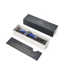 NS/Blue Chrome Trim - Ballpoint Pen - Medium Nib - Blue Ink