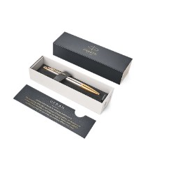 Powder Gold Trim - Ballpoint Pen - Medium Nib - Blue Ink