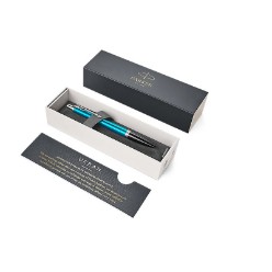 V / Blue Chrome Trim - Ballpoint Pen - Medium Nib - Blue Ink