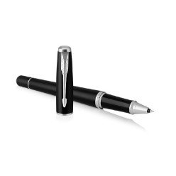 M/Black Chrome Trim - Rollerball Pen - Fine Nib - Black Ink
