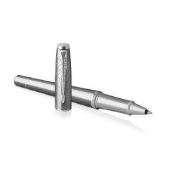 Powdered Chrome Trim - Rollerball Pen - Fine Nib - Black Ink