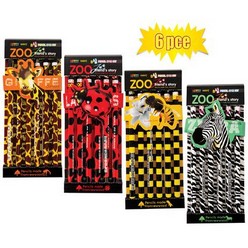 Pencil Novelty Animal Printed Hb 6pk