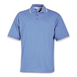 170g Combed 100% cotton Golfshirts, Contrast trim on collar and cuffs, sides slits for comfort