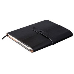 Simulated leather classic journal with 160 cream-coloured lined pages, supplied in a 1-piece black gift box, pen loop and USB loop, excludes pen and USB