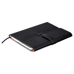 Simulated leather classic journal with 160 cream-coloured lined pages, supplied in a 1-piece black gift box, pen loop and USB loop, excludes pen and USB