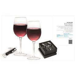 glass 0.46L, stainless steel & PP waiters? friend 13.5 ( l ) x 4 ( w ), presentation box 27 ( l ) x 24 ( w ) x 9.5 ( h ), The perfect way to wine and dine in style and luxury, the Petit Chateau Wine Glasses is a set of two wine glasses and a cork opener (waiters friend) for enjoying your favourite bottle of wine. The waiters friend and presentation box have space for logo and company name printing. It is a great choice for wine lovers, and is a really good promotional kitchenware gift item.