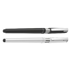 Plastic touch-tip pen with phone stand