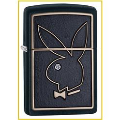 Playboy zippo lighter with a blue stone as the bunny eye
