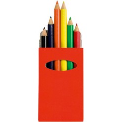 Set of 6 colour pencils in colourful presentation box