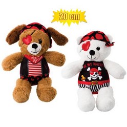If you have ever needed a hug the Plush Animal Love Pirate  will be happy to keep you comfortable.