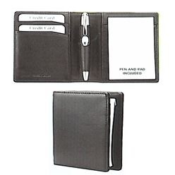 Nappa leather notebook with credit card pockets