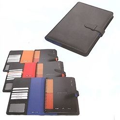 A4 folder with coloured inlay lining, business card/credit card and document pocket, license card window and pen loop, page size: 275mm x 210mm