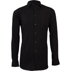 Left chest tonal Polo embroidered logo, gents shirt features a left chest pocket, 55/45 cotton rich