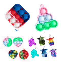Silicone Pop It Fidget Pad on a keyring, A softer, quieter version of bubble wrap that doesn?t have to be tossed after one use. It?s long-lasting and easy to take wherever you go
