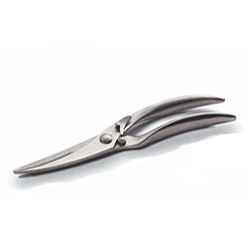 Poultry scissors with polished stainless steel blades