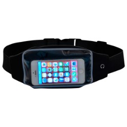 Get race ready with this sleek low profile designed waist band that features a fully adjustable stretch band with snap buckle closure, a large main compartment that ensures your personal belongings and accessories such as your cellphone, wallet, keys, energy sweets are secure, as well as a media port. Nylon lycra