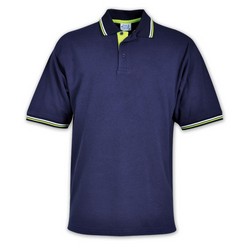 Raised ridge polo, contrast trim and plaquet, side slits for comfort and ease of movement, produced from top quality yarns for durability, pearlised engraved buttons, mens style - pockets on request