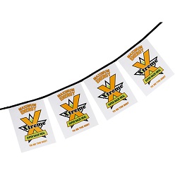 Rectangle shape bunting with 4 rectangles per metre, 190T material